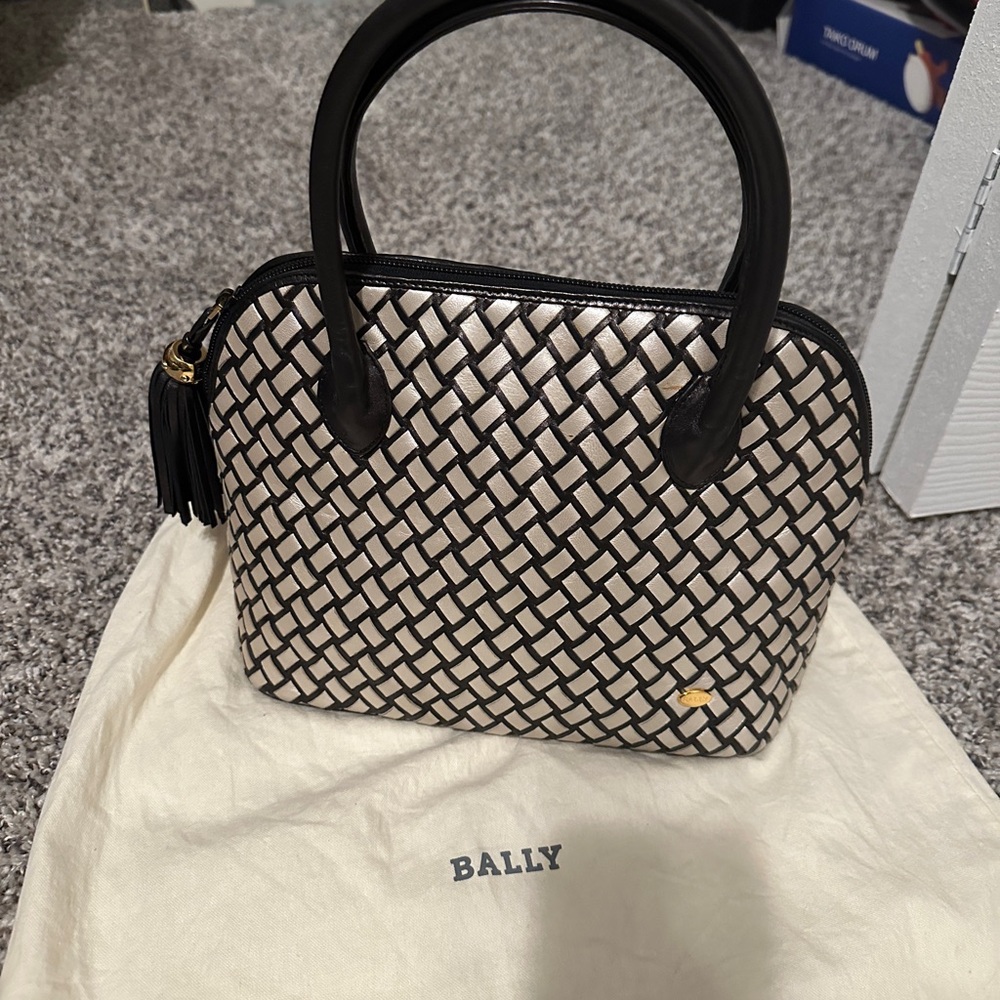 Bally Black and Cream Satchel